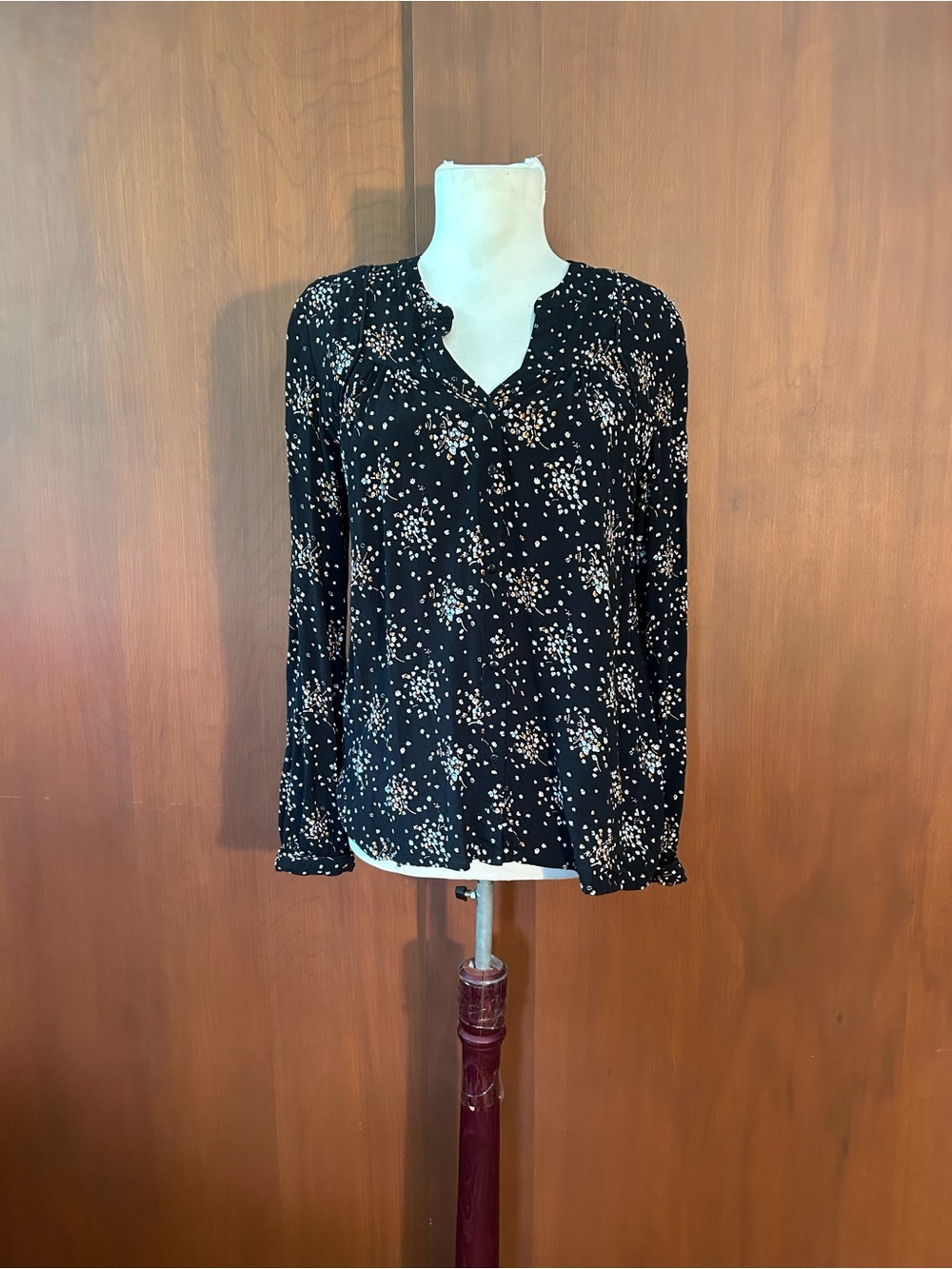 ba&sh Black Floral Viscose Shirt